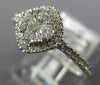 ESTATE .60CT DIAMOND 18KT WHITE GOLD CLUSTER SQUARE GEOMETRICAL FRIENDSHIP RING