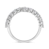 LARGE 2.0CT DIAMOND 14KT WHITE GOLD 3D 2 ROW SHARED PRONG CRISS CROSS LOVE RING