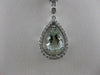 ESTATE 1.83CTW DIAMOND GREEN AMETHYST 14K WHITE GOLD HANGING HALO PENDANT #33582