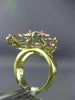 ESTATE LARGE 3.69CT DIAMOND & AAA RUBY 14KT WHITE & YELLOW GOLD FLOWER LEAF RING