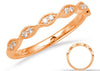 .11CT DIAMOND 14KT ROSE GOLD 3D MULTI LEAF FILIGREE MILGRAIN ANNIVERSARY RING