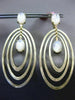 ESTATE LARGE AAA MOON STONE 14KT YELLOW GOLD MULTI OVAL CLIP ON HANGING EARRINGS