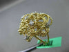 ESTATE EXTRA LARGE .23CT DIAMOND 18KT TWO TONE GOLD 3D HANDCRAFTED FLOWER RING