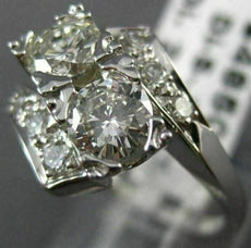 ANTIQUE LARGE 1.26CT OLD MINE DIAMOND PLATINUM WEDDING ANNIVERSARY RING #11141