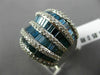 ESTATE MASSIVE 5.05CT ROUND & BAGUETTE WHITE & BLUE DIAMOND 14KT WHITE GOLD RING