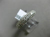 ESTATE 1.10CT DIAMOND 14KT WHITE GOLD 3D THREE ROW PAVE WEDDING ANNIVERSARY RING