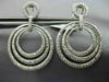 LARGE 3.23CT DIAMOND 18KT WHITE GOLD 3D MULTI CIRCULAR CLIP ON HANGING EARRINGS