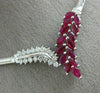 ESTATE 2.83CT DIAMOND & AAA RUBY 14KT WHITE GOLD 3D V SHAPE OMEGA NECKLACE 15009