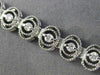 ESTATE 1.0CT DIAMOND 14KT WHITE GOLD 3D DOUBLE HALO MILGRAIN TENNIS BRACELET
