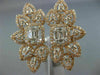 ESTATE LARGE 1.70CT ROUND & BAGUETTE DIAMOND 14KT WHITE & ROSE GOLD FLOWER RING