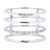 ESTATE .15CT DIAMOND 18KT WHITE GOLD 3D CLASSIC MULTI ROW SEMI ETERNITY FUN RING