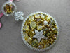 LARGE 4.03CT WHITE & FANCY COLOR DIAMOND 18K TWO TONE GOLD CIRCULAR STAR PENDANT
