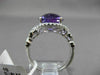 ESTATE 3.96CTW DIAMOND & AAA EXTRA FACET AMETHYST 14KT WHITE GOLD FILIGREE RING