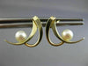 ESTATE AAA SOUTH SEA PEARL 14K YELLOW GOLD 3D DOUBLE ROW HANGING EARRINGS #26234