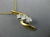 ESTATE LARGE .50CT DIAMOND 14KT TWO TONE GOLD JOURNEY THREE STONE PENDANT #21635