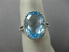 ESTATE LARGE 10.22CT DIAMOND & AAA BLUE TOPAZ 14KT WHITE GOLD OVAL HALO FUN RING