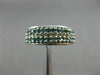 WIDE .56CT WHITE & BLUE DIAMOND 14K WHITE GOLD 3D 3 ROW WEDDING ANNIVERSARY RING