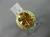 ESTATE LARGE 4.17CT DIAMOND & AAA CITRINE 14KT YELLOW GOLD 3D OVAL COCKTAIL RING