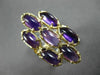 ANTIQUE LARGE 10CT DIAMOND & AAA AMETHYST 14K YELLOW GOLD MULTI OVAL RING #26404