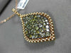 ESTATE EXTRA LARGE 2.20CT MULTI COLOR DIAMOND 18K ROSE GOLD 3D TEAR DROP PENDANT