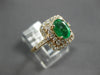 ESTATE 4.32CT DIAMOND & AAA EMERALD 14KT YELLOW GOLD DOUBLE HALO ENGAGEMENT RING