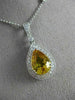 ESTATE 4.48CT DIAMOND & AAA YELLOW SAPPHIRE 14K WHITE GOLD PEAR SHAPE NECKLACE