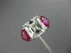 ESTATE LARGE GIA 6.28CT DIAMOND & AAA RUBY 18KT WHITE GOLD 3D ENGAGEMENT RING