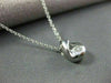 ESTATE .07CTW SOLITAIRE FLOATING 18KT WHITE GOLD ROUND TEAR DROP PENDANT #7561