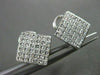 ESTATE LARGE 1.50CT PRINCESS CUT DIAMOND 14KT WHITE GOLD CLIP ON EARRINGS #14984
