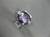 ESTATE 4.60CT DIAMOND & AAA AMETHYST 14KT WHITE GOLD 3D OPEN FILIGREE FUN RING