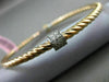 ESTATE .35CT DIAMOND 14KT WHITE & ROSE GOLD CIRCLE OF LIFE ROPE BANGLE BRACELET