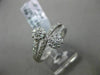 ESTATE .64CT ROUND DIAMOND 18KT WHITE GOLD 3D CLUSTER DOUBLE FLOWER LOVE RING