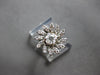 .45CT DIAMOND 14KT WHITE GOLD 3D ROUND MULTI LEAF FLOWER FRIENDSHIP RING #27962