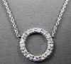 ESTATE .15CT DIAMOND 14KT WHITE GOLD 3D CLASSIC CIRCLE OF LIFE FUN NECKLACE