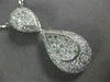 ANTIQUE LARGE 1.76CT DIAMOND 18K WHITE GOLD FILIGREE MILGRAIN DROP PENDANT 14837