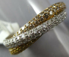 2.46CT WHITE & FANCY YELLOW DIAMOND 18KT TRI COLOR GOLD TRINITY ANNIVERSARY RING