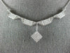LARGE 1.75CT DIAMOND 14KT WHITE GOLD PRINCESS TWO IN ONE NECKLACE PENDANT #1584