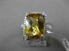 ESTATE LARGE 6.50CT DIAMOND & AAA CITRINE 14KT WHITE GOLD 3D FILIGREE HALO RING