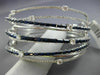 ESTATE WIDE 8.34CT DIAMOND & SAPPHIRE 14K WHITE GOLD CRISS CROSS BANGLE BRACELET