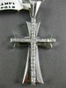 ESTATE LARGE .46CT DIAMOND 14KT WHITE GOLD 3D HANDCRAFTED CROSS PENDANT #19403