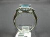 ESTATE LARGE 3.25CT DIAMOND & AAA AQUAMARINE 14KT WHITE GOLD 3D ENGAGEMENT RING