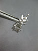 .91CT DIAMOND 18KT WHITE GOLD 3D BAGUETTE & MOON STONE CLUSTER FUN STUD EARRINGS