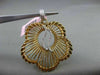 ESTATE LARGE .12CT DIAMOND 14KT YELLOW GOLD 3D 5 CLOVER LEAF BASKET LOVE PENDANT