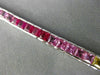 ESTATE 11.26CT MULTI COLOR SAPPHIRE 14K WHITE GOLD 3D GRADUATING TENNIS BRACELET