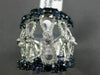 ESTATE MASSIVE 2.82CT DIAMOND & SAPPHIRE 18KT WHITE GOLD INFINITY COCKTAIL RING