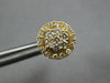 ESTATE .50CT DIAMOND 14K YELLOW GOLD 3D CLASSIC ROUND CLUSTER HALO STUD EARRINGS