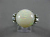 ESTATE LARGE 6.10CT DIAMOND & AAA OPAL 14KT WHITE GOLD 3D FILIGREE RING #26342