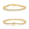 5.0CT DIAMOND 14KT YELLOW GOLD 3D CLASSIC ROUND 4 PRONG ETERNITY TENNIS BRACELET