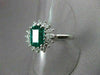 ANTIQUE 1.90CT DIAMOND & AAA COLOMBIAN EMERALD PLATINUM ENGAGEMENT RING #22258