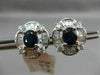 ESTATE 3.03CT DIAMOND & SAPPHIRE 18KT WHITE GOLD 3D HALO BALLERINA POST EARRINGS